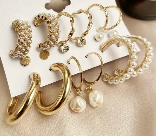 Korean earrings combo set