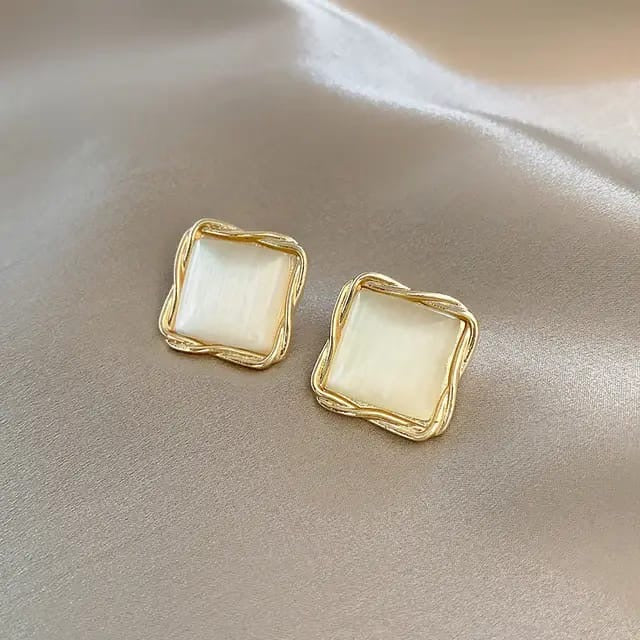 geometric square korean  studs