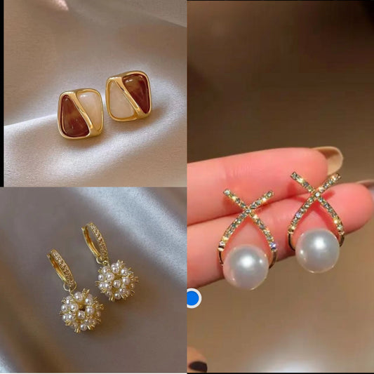 Trendy  Korean earrings  combo set of 3 earrings