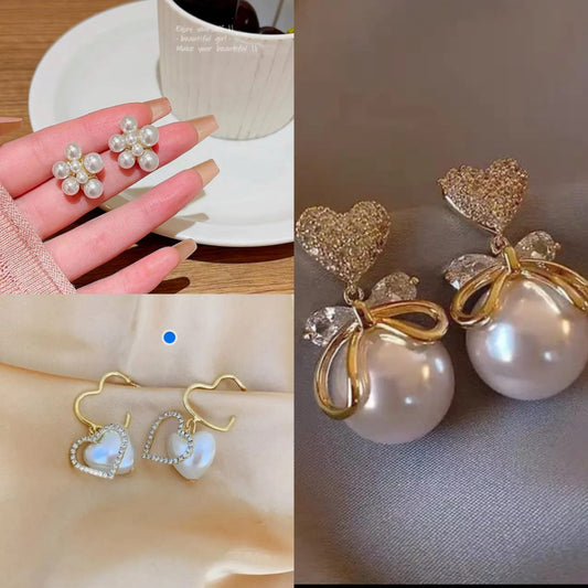 Trendy  Korean earrings  combo set of 3 earrings