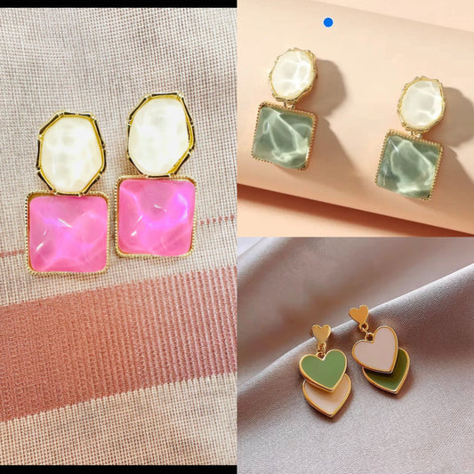 Trendy  Korean earrings  combo set of 3 earrings