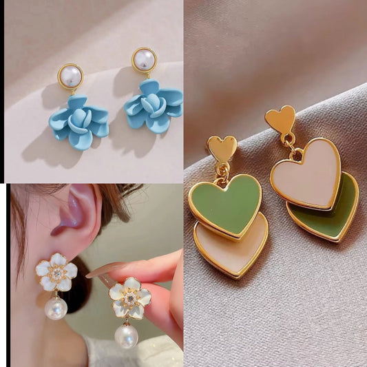 Trendy  Korean earrings  combo set of 3 earrings