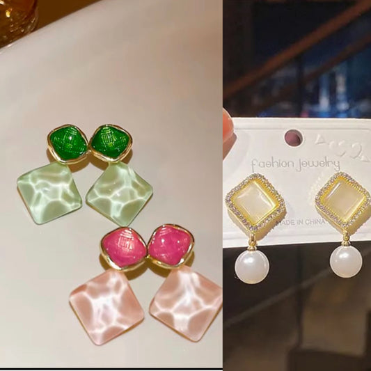 Trendy  Korean earrings  combo set of 3 earrings