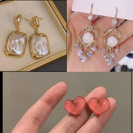 Trendy  Korean earrings  combo set of 3 earrings