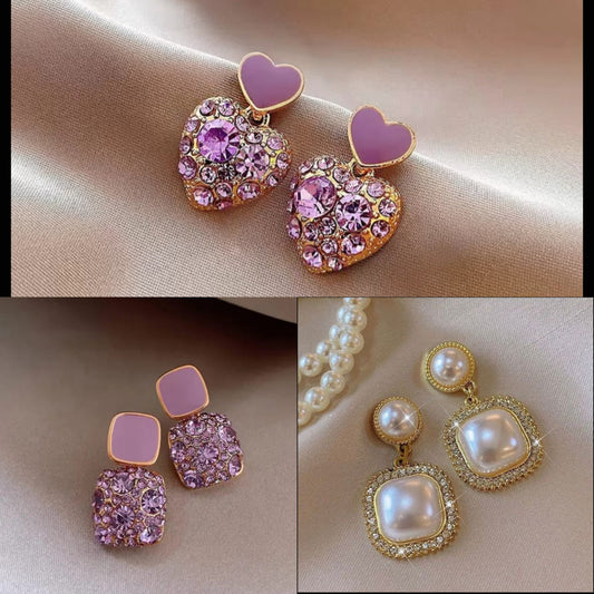Trendy  Korean earrings  combo set of 3 earrings