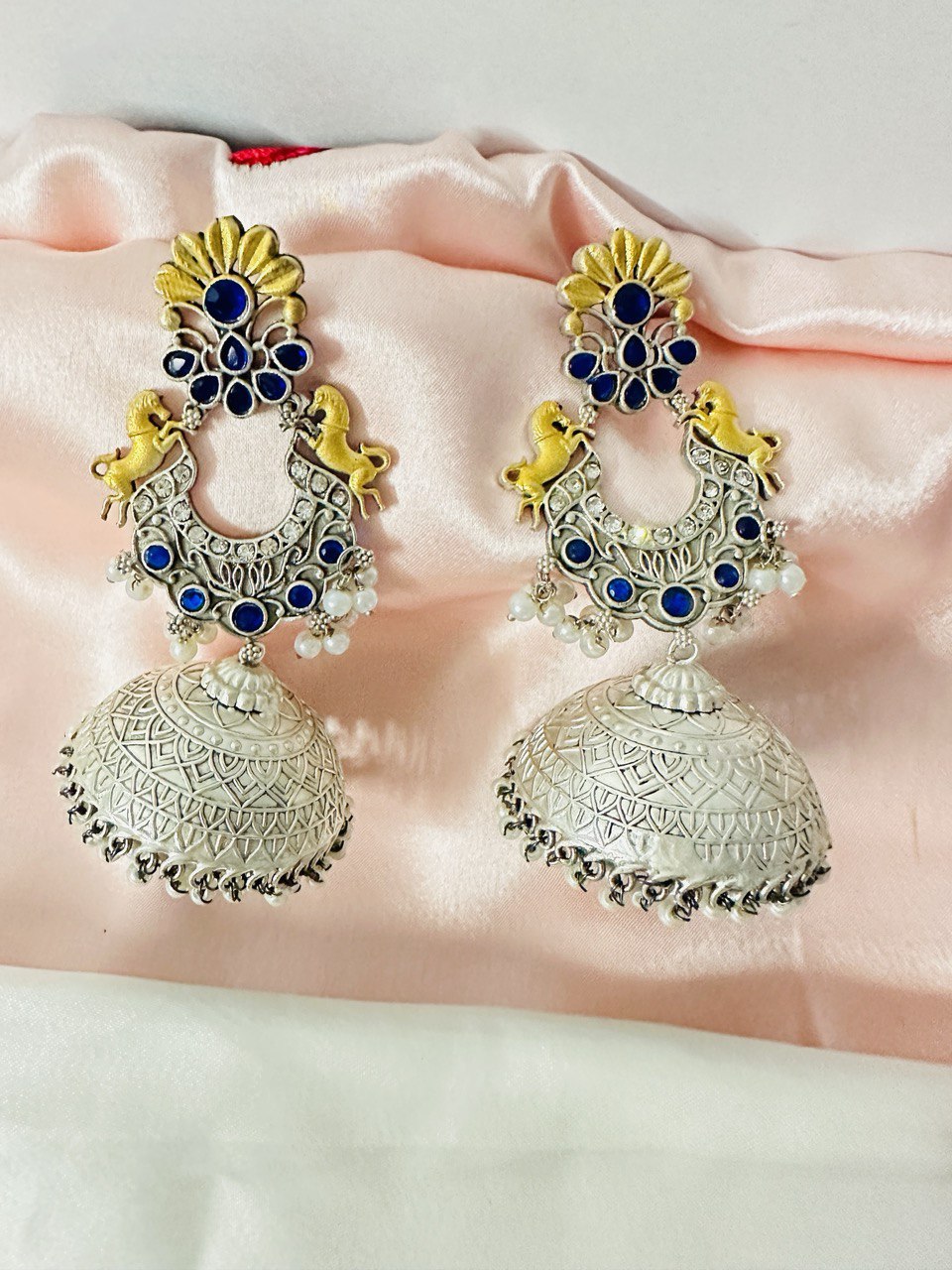 Blue Silver Antique dangler