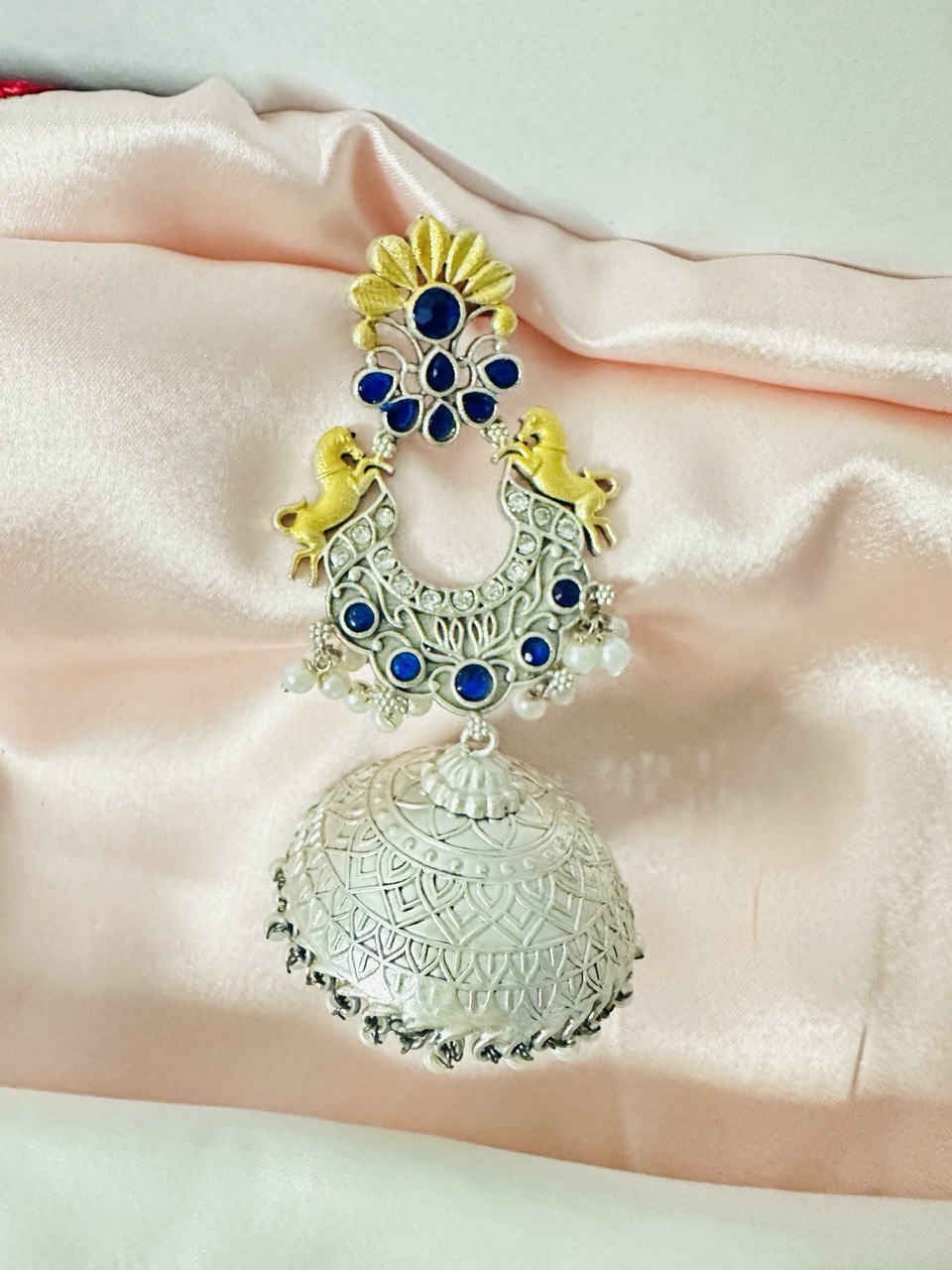 Blue Silver Antique dangler