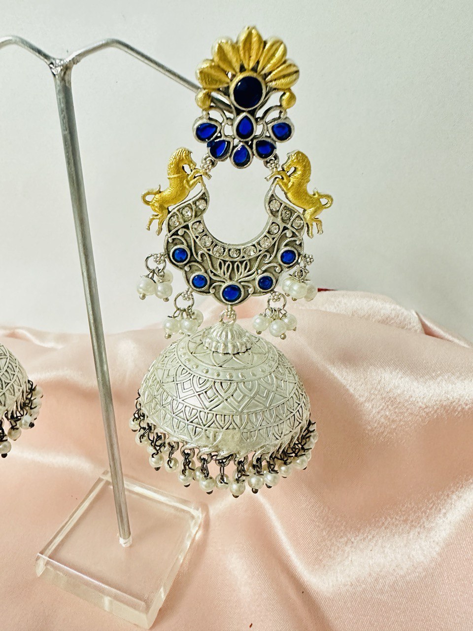 Blue Silver Antique dangler
