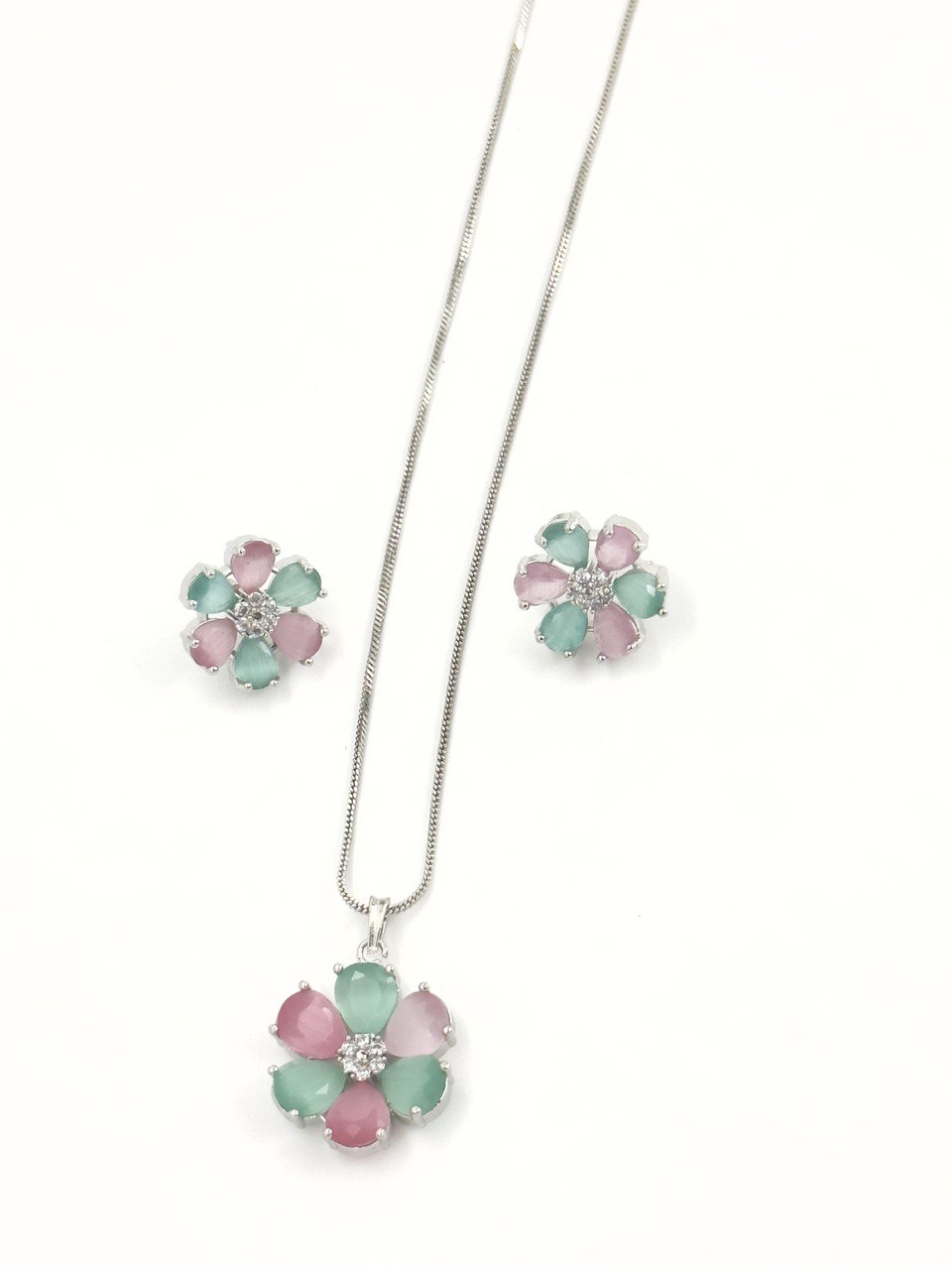 Multicolour  American Diamond Necklace  set