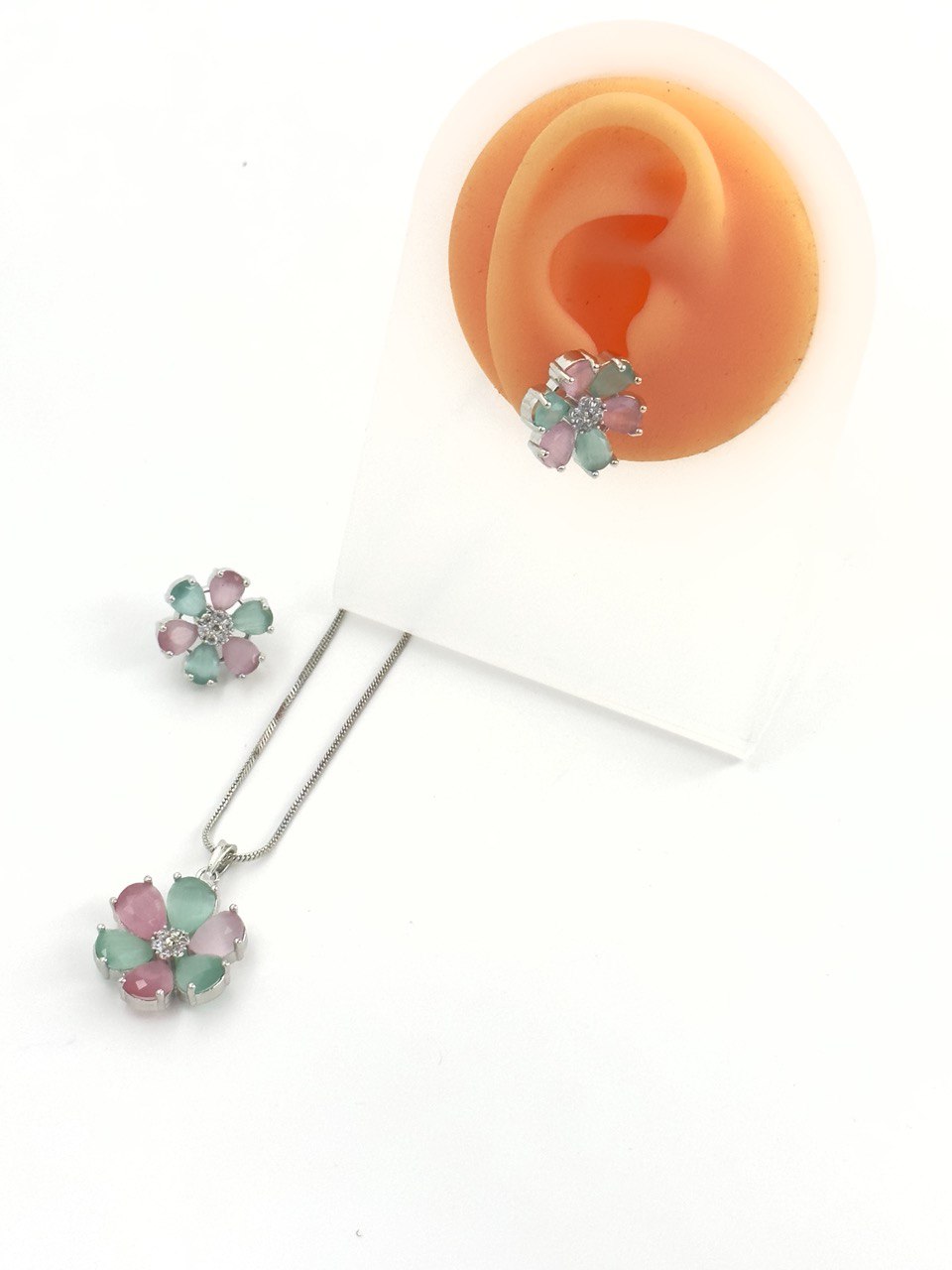 Multicolour  American Diamond Necklace  set