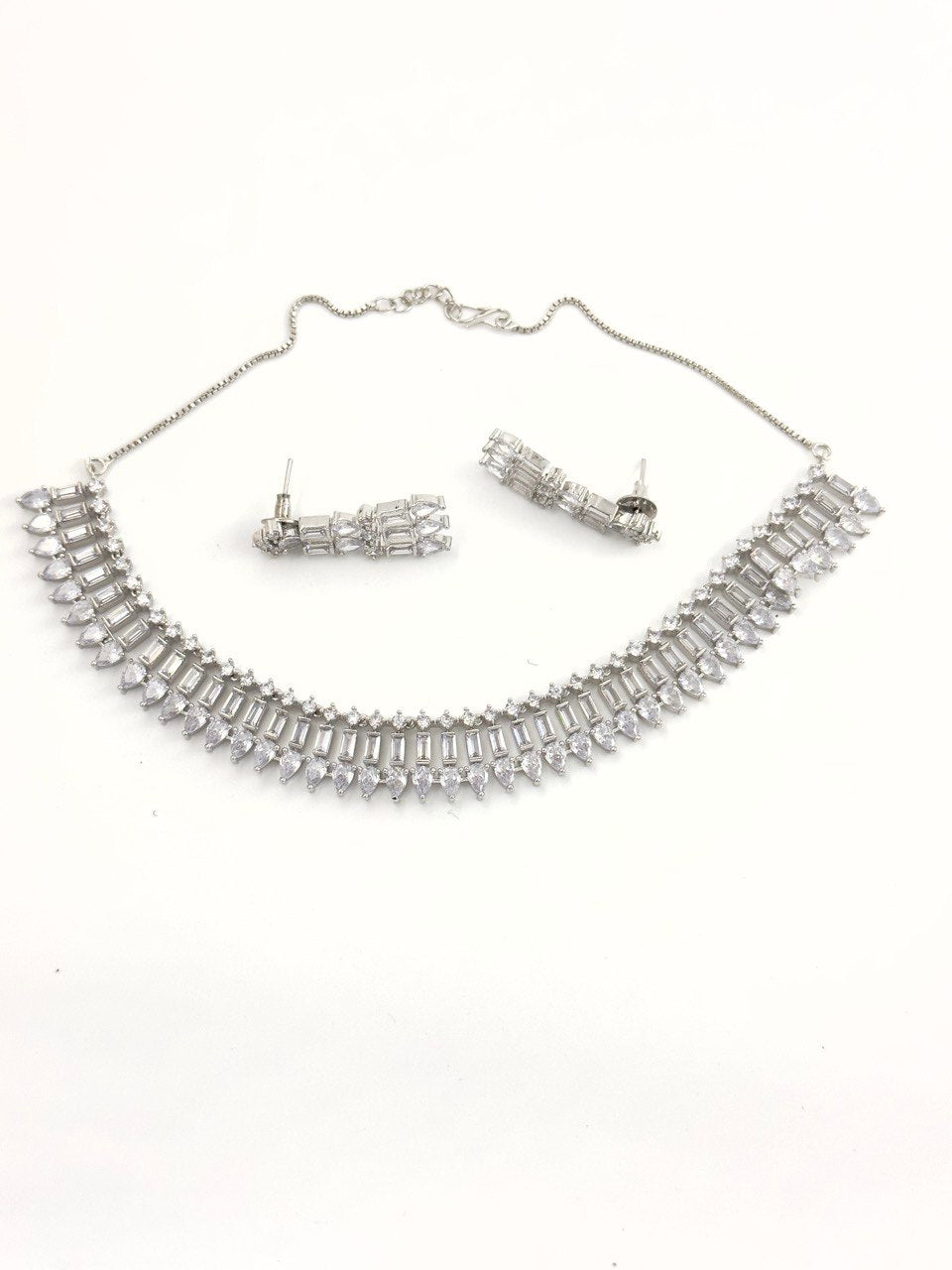 Rhodium zircon   Necklace  set