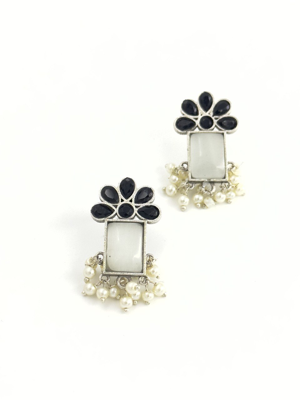 Multicolour oxidized German silver  studs