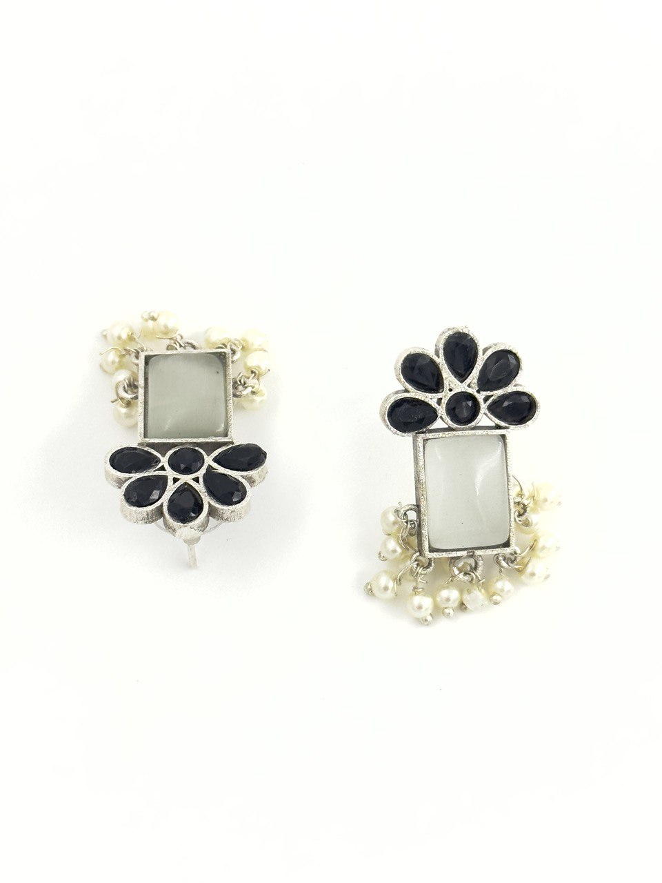 Multicolour oxidized German silver  studs