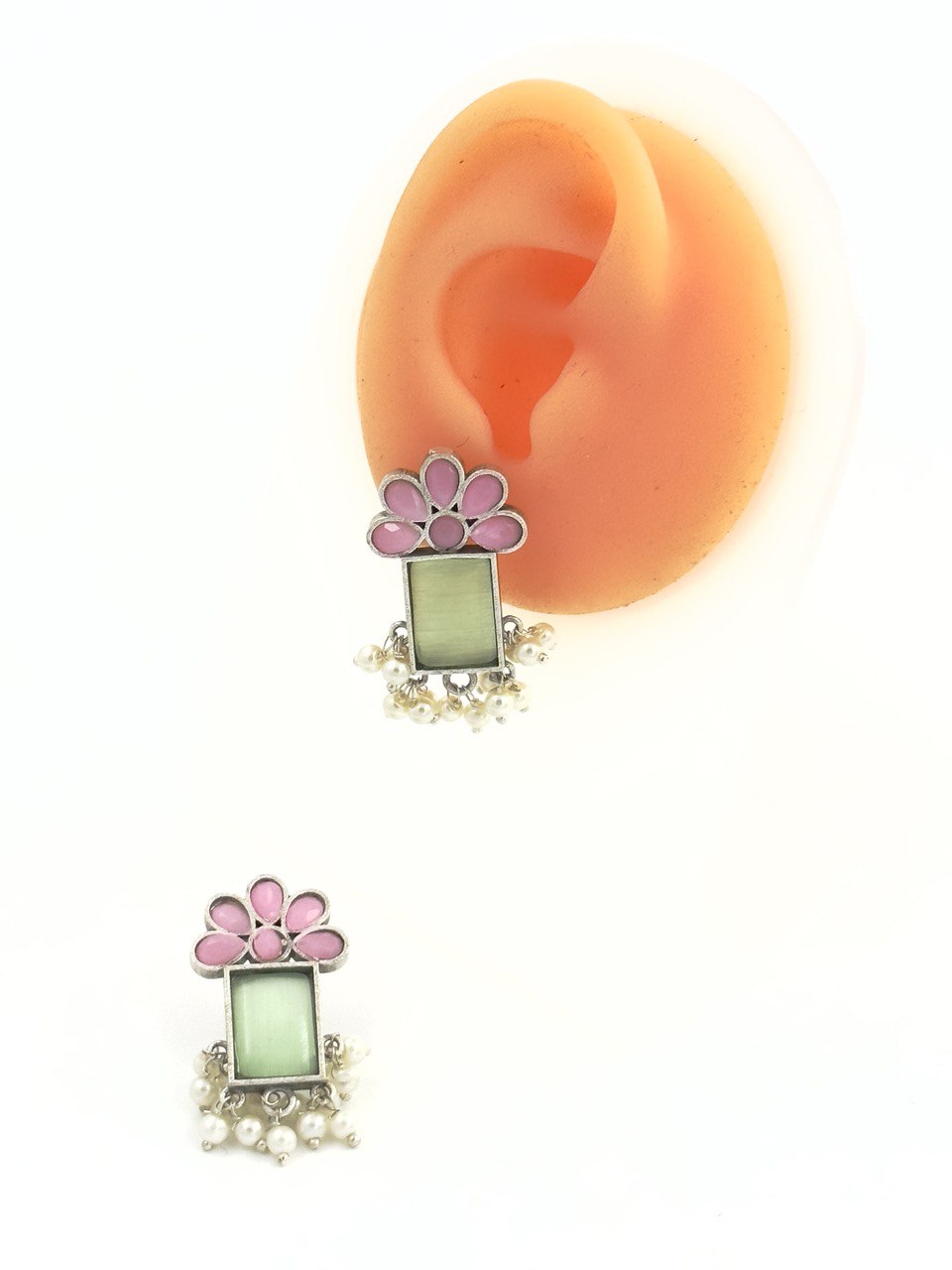 Multicolour oxidized German silver   studs