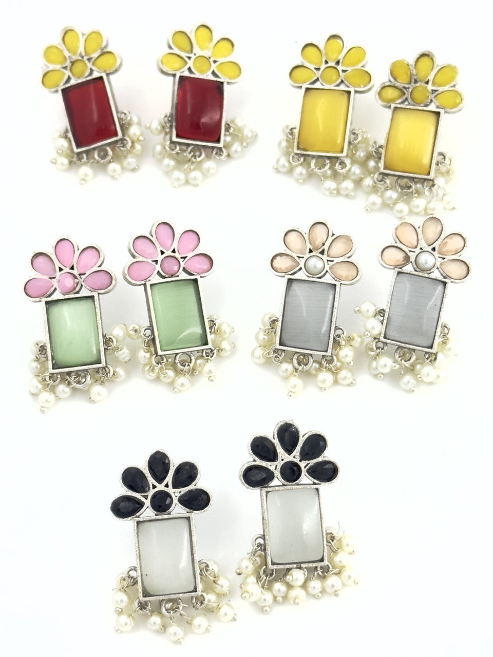 yellow  oxidized German silver   studs