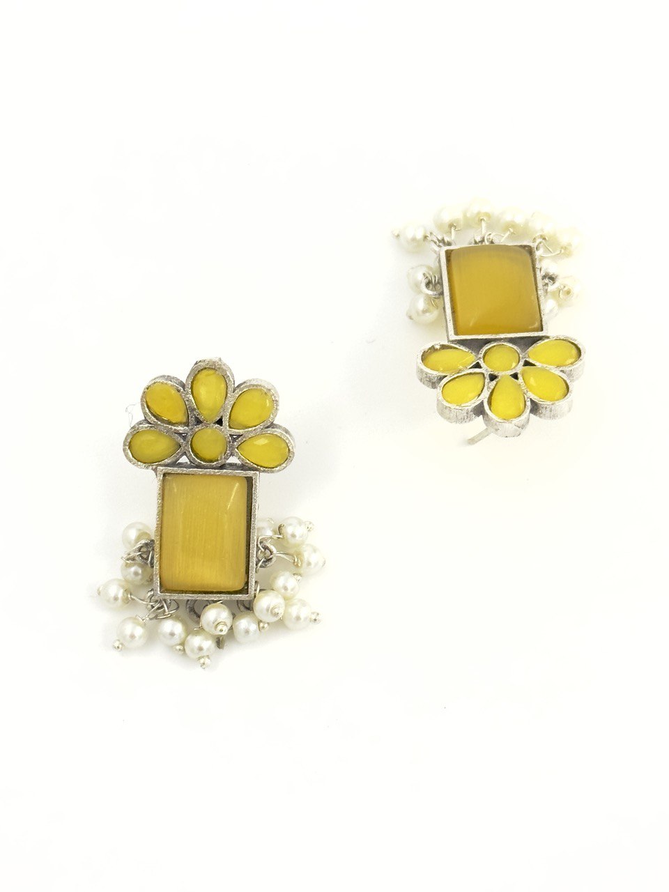 yellow  oxidized German silver   studs