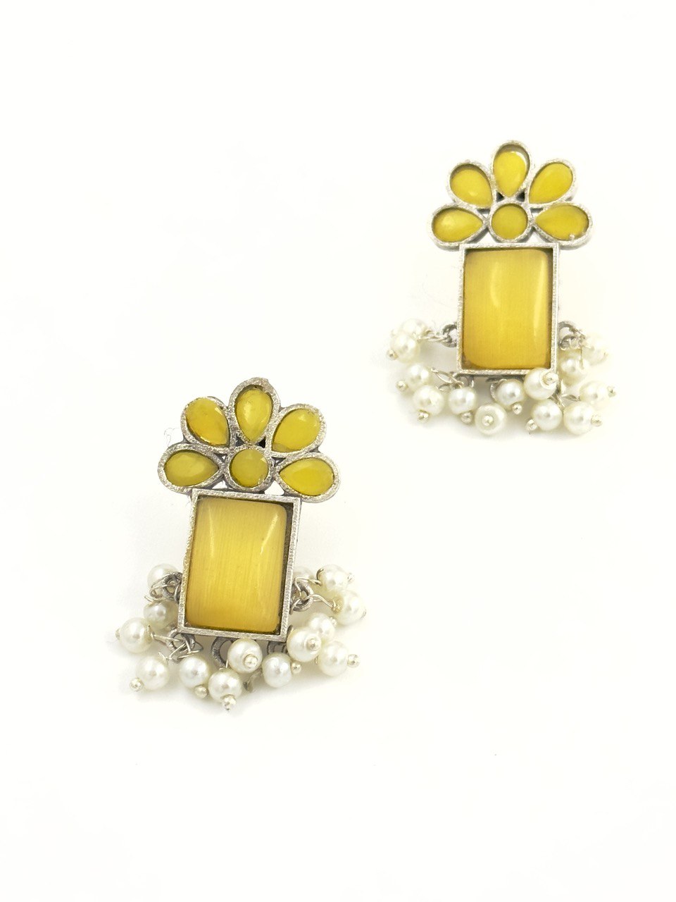 yellow  oxidized German silver   studs