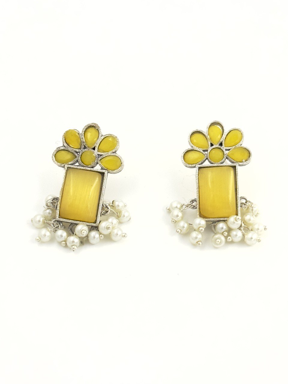 yellow  oxidized German silver   studs