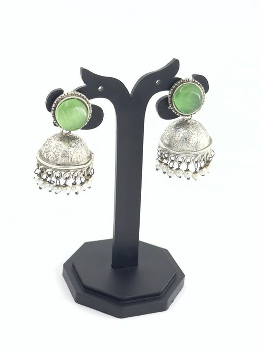 Green  Antique  Jhumkis