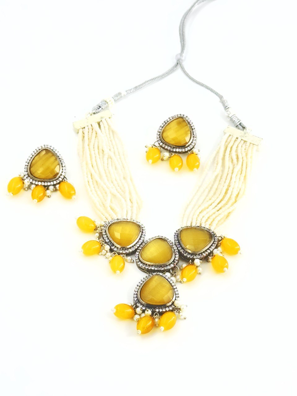 yellow Monalisa   Necklace  set