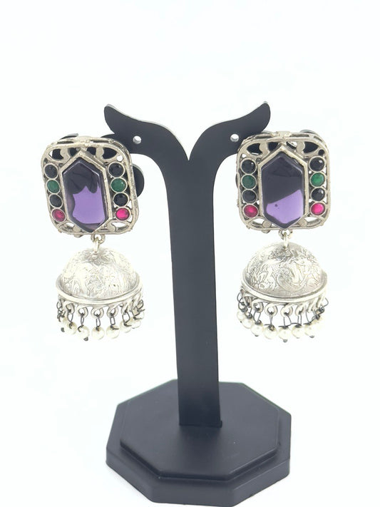 Purple   Antique  Jhumkis