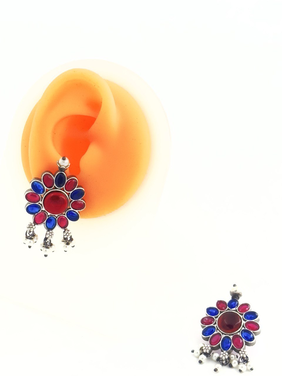 Multicolour Kundan Studs