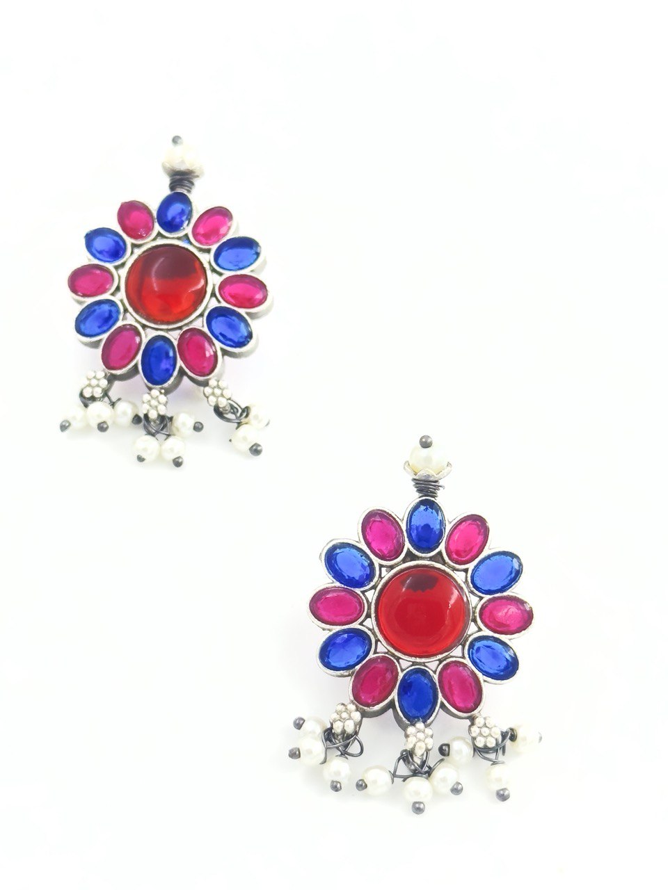 Multicolour Kundan Studs
