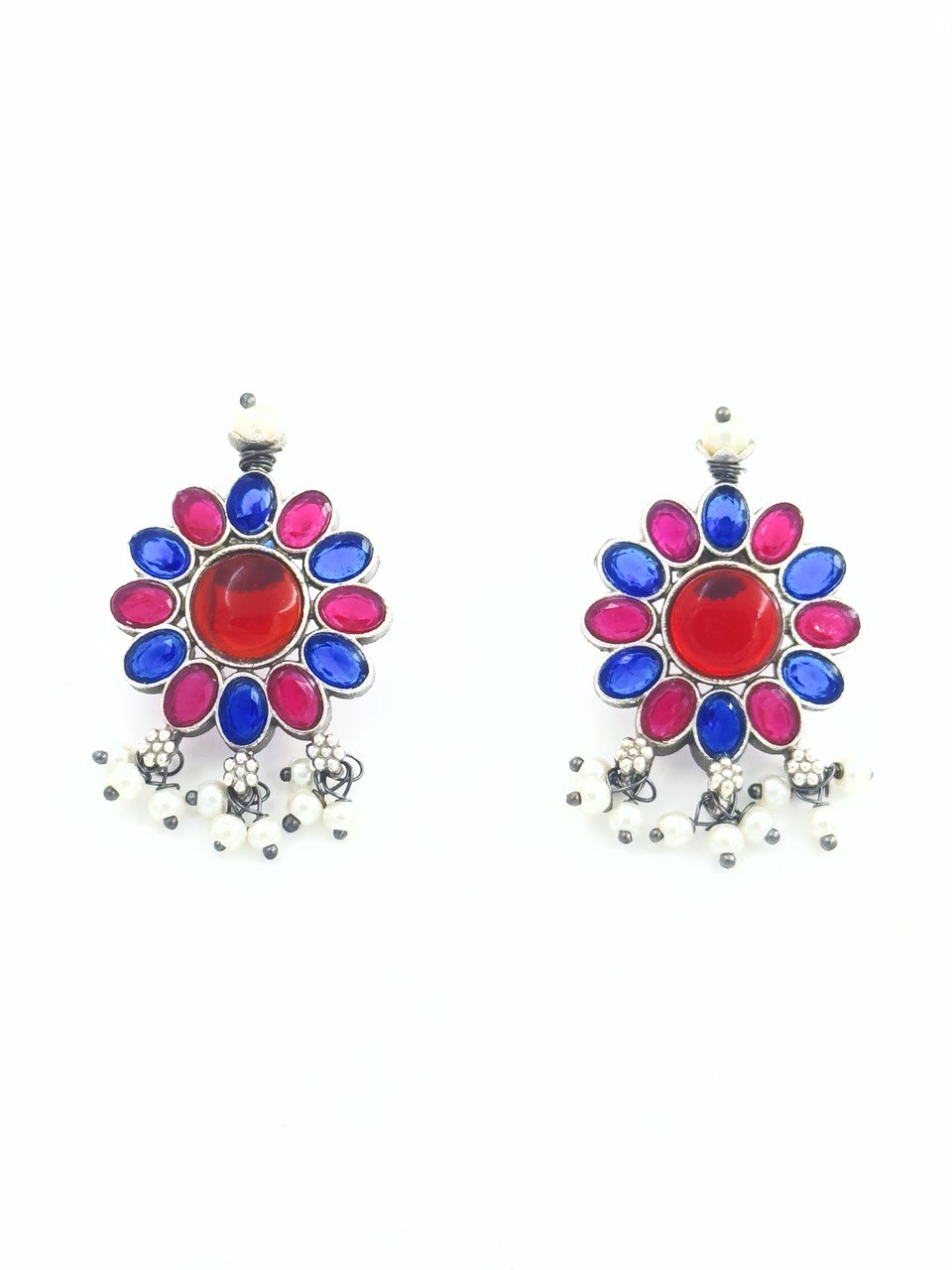 Multicolour Kundan Studs