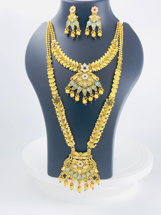 Multicolour gold plated bridal  combo