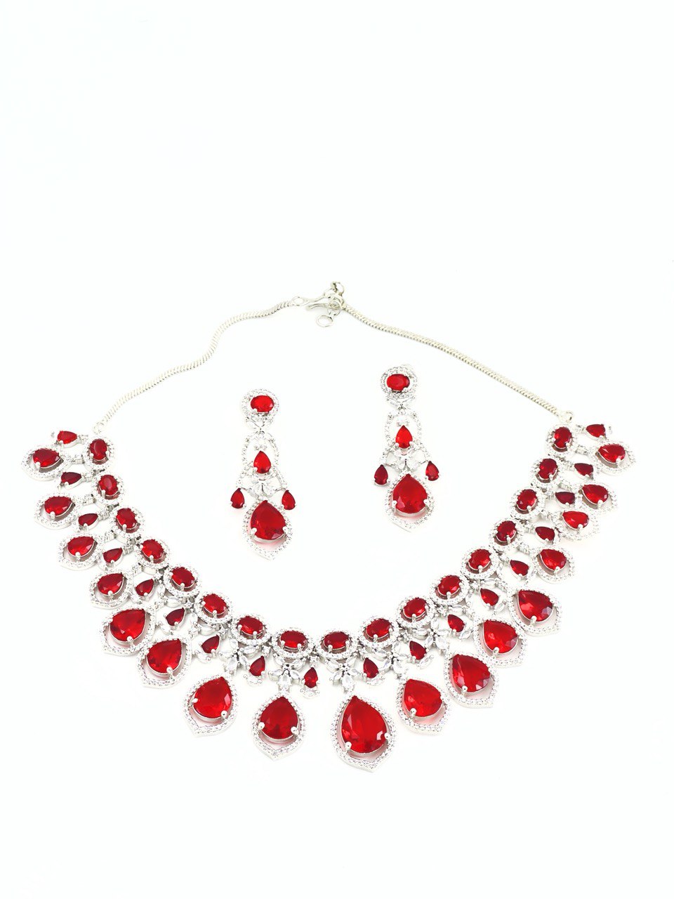 Pink  American Diamond Necklace  set