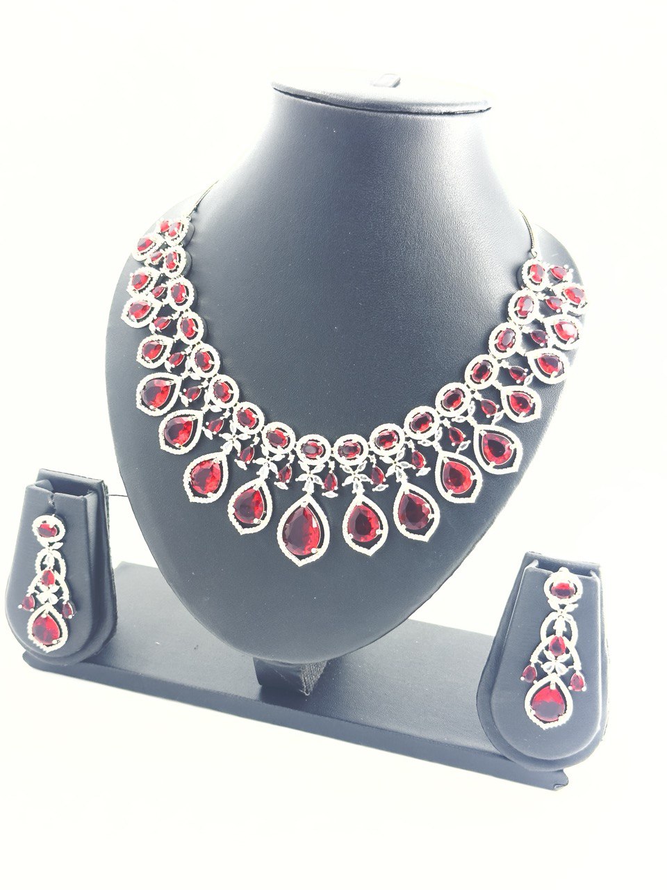 Pink  American Diamond Necklace  set
