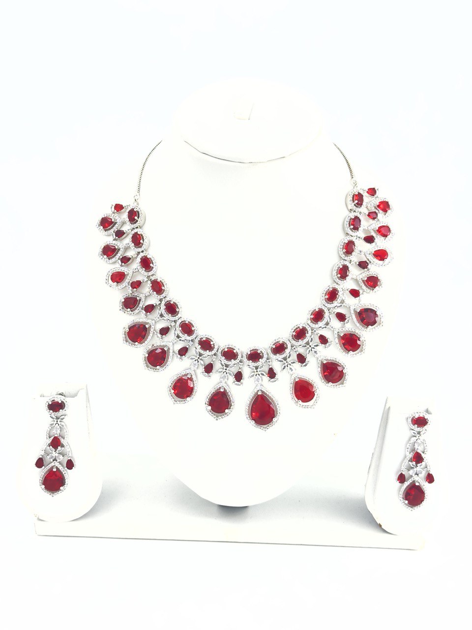 Pink  American Diamond Necklace  set
