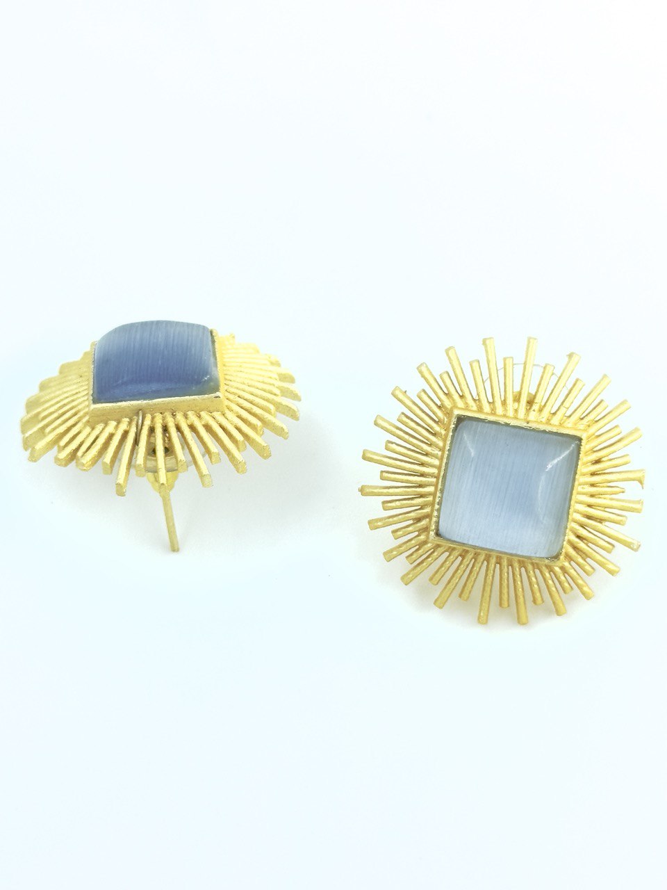 Grey gold plated studs