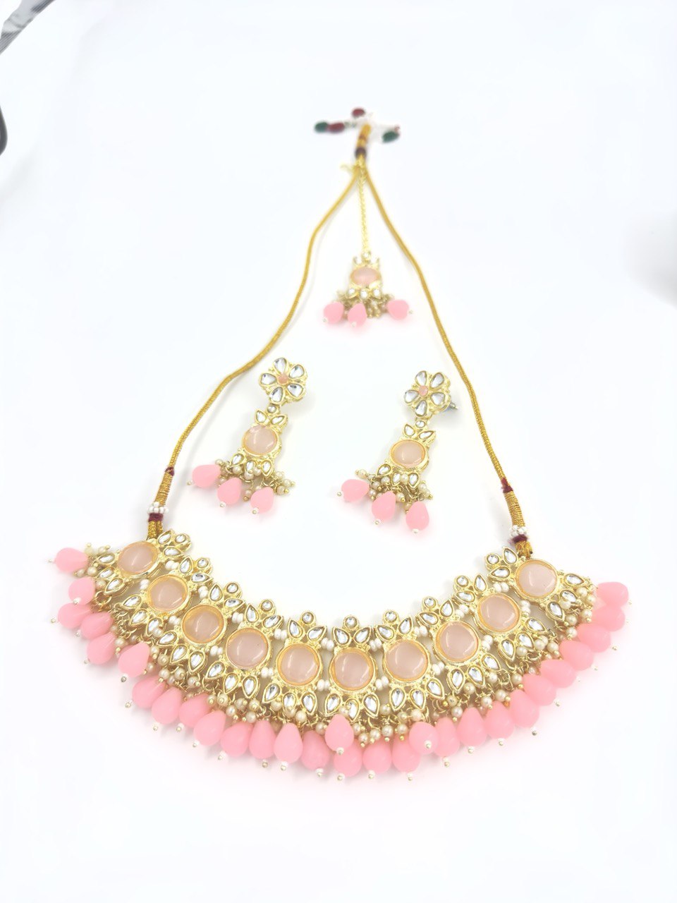 Pink kundan   Necklace  set