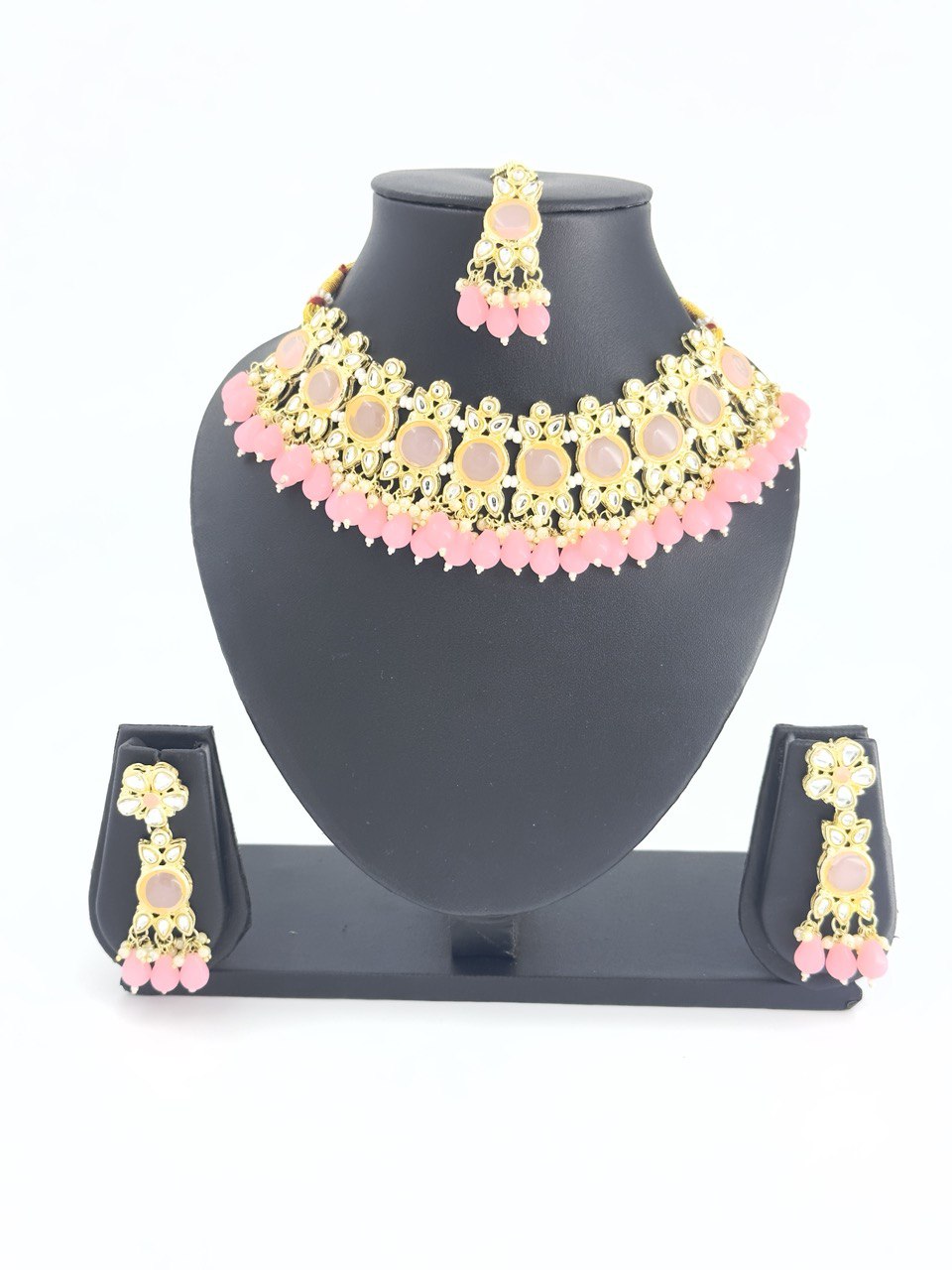 Pink kundan   Necklace  set