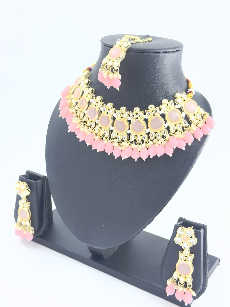 Pink kundan   Necklace  set