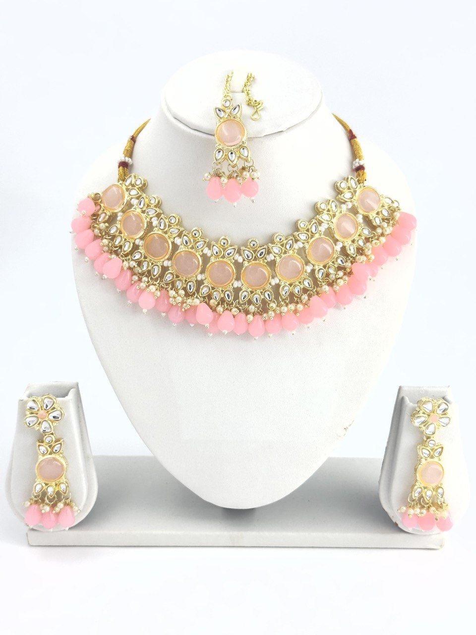 Pink kundan   Necklace  set