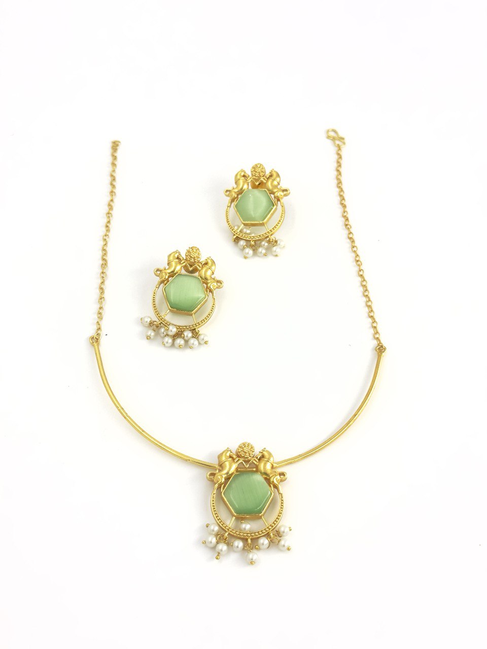 Green gold plated  necklace  set