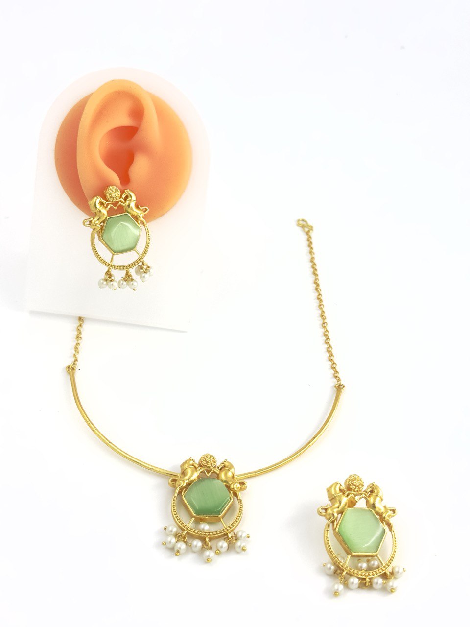 Green gold plated  necklace  set