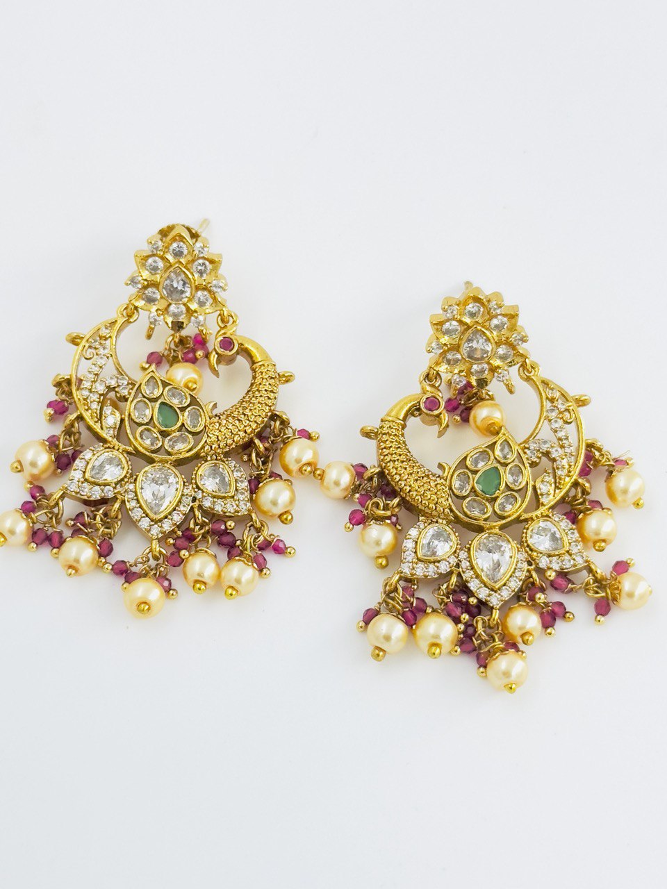 Rani  temple chandbali earrings