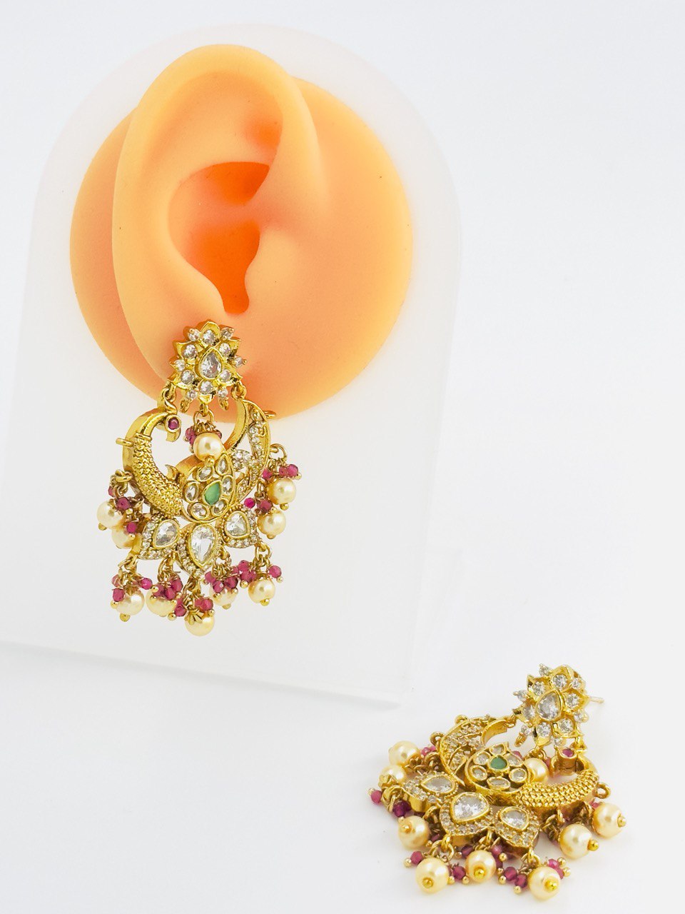 Rani  temple chandbali earrings