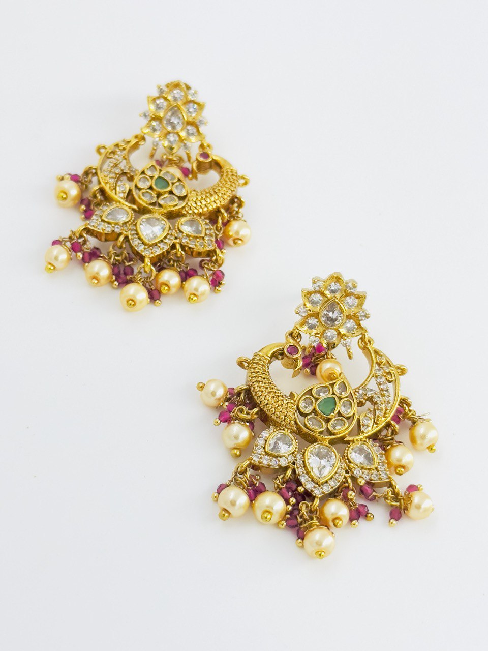 Rani  temple chandbali earrings