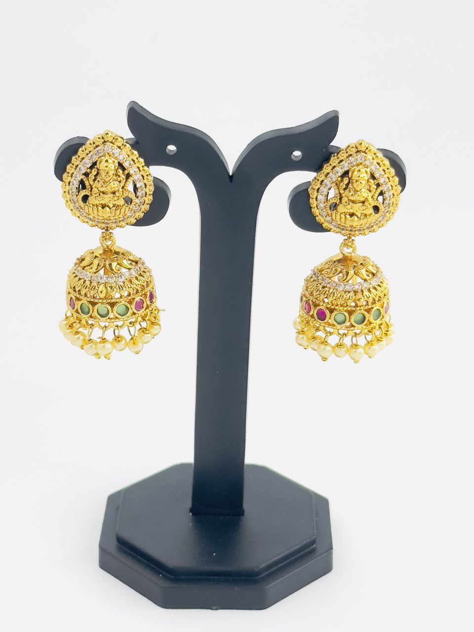 Multicolour temple jhumki