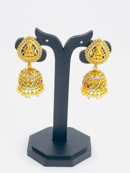 Multicolour temple jhumki
