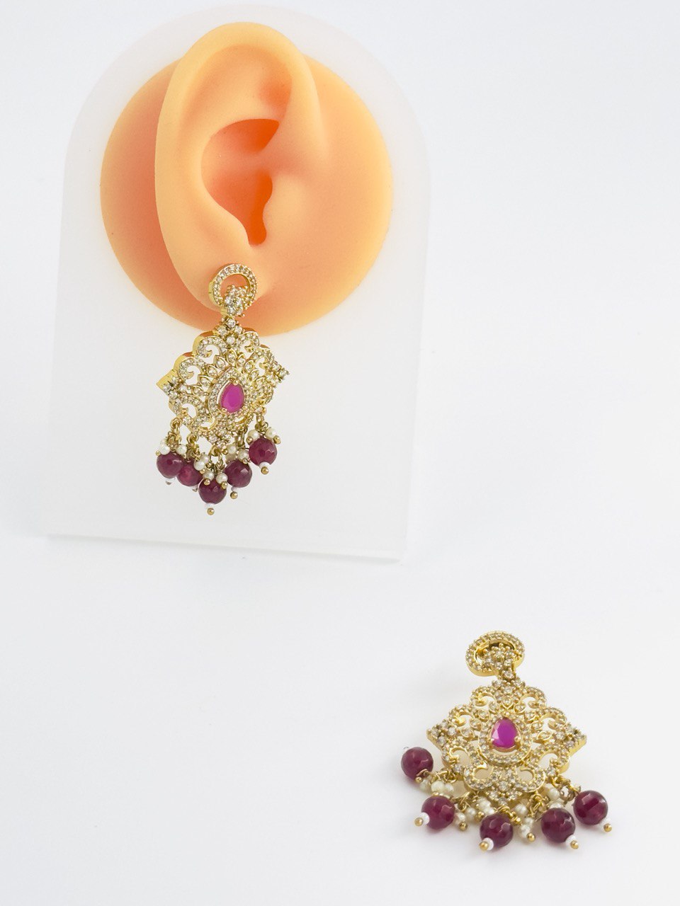 Ruby gold plated  dangler