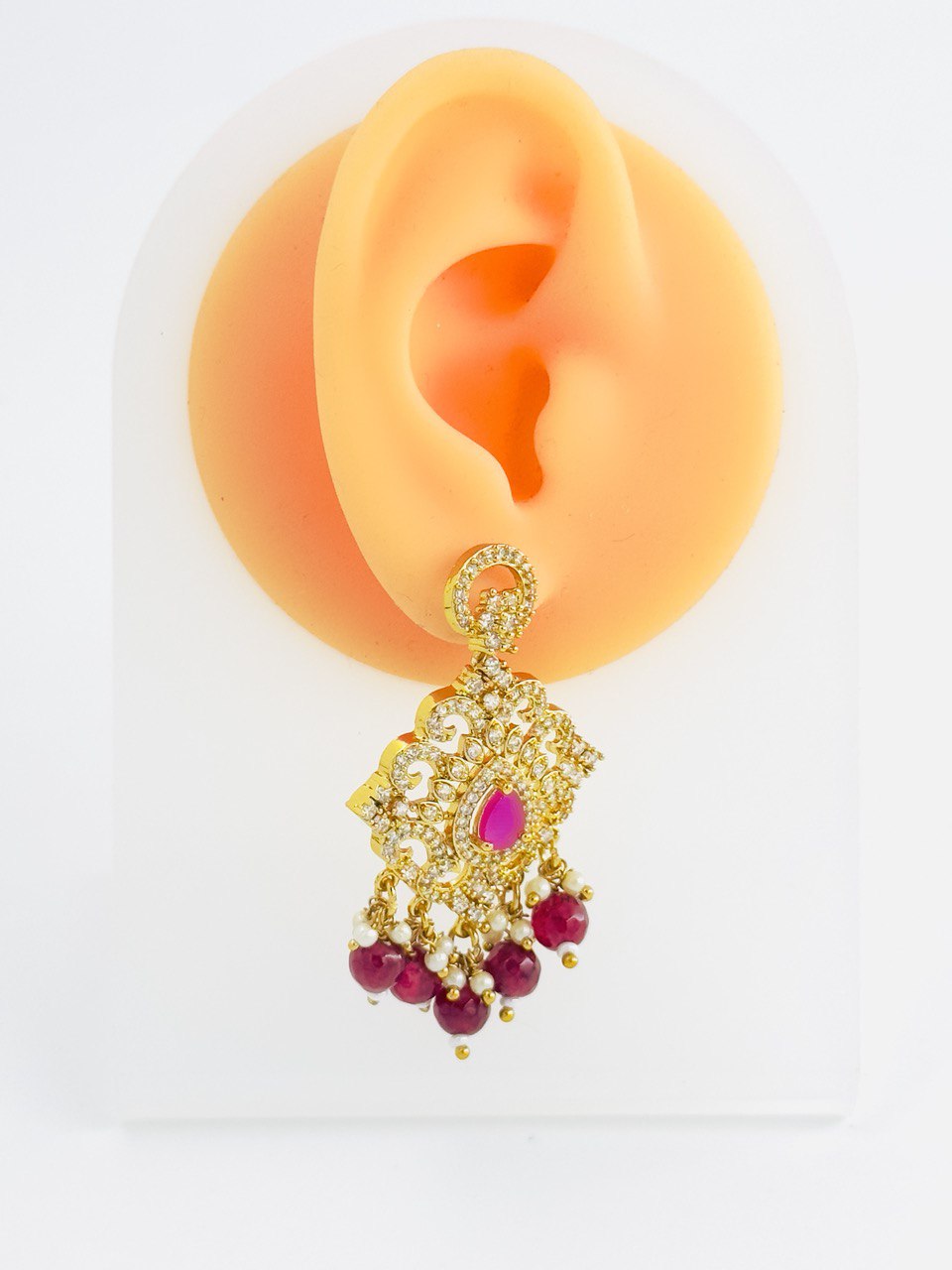 Ruby gold plated  dangler