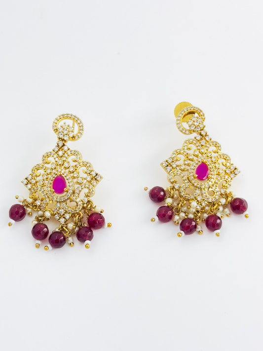 Ruby gold plated  dangler