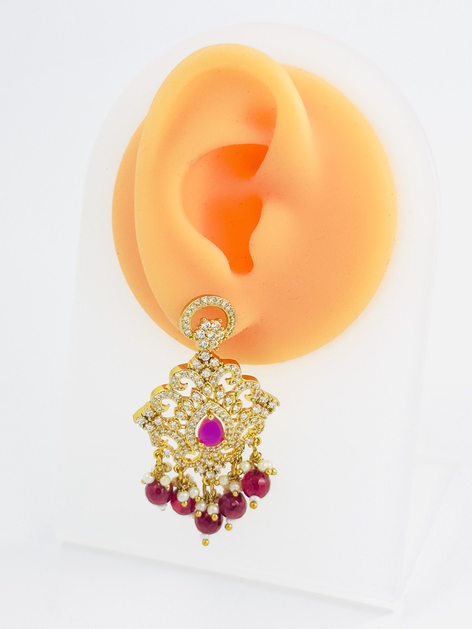 Ruby gold plated  dangler