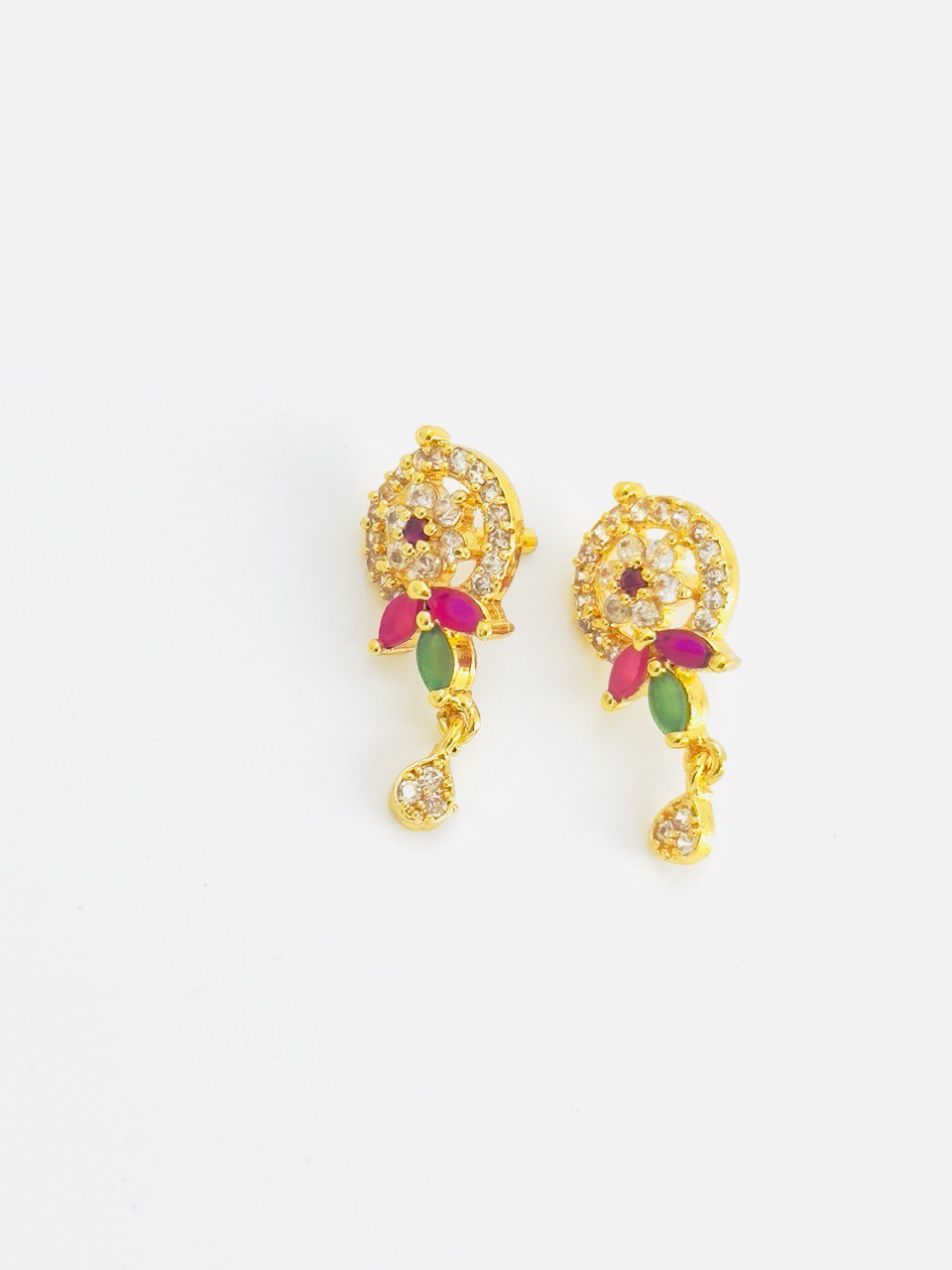 Multicolour  gold plated studs