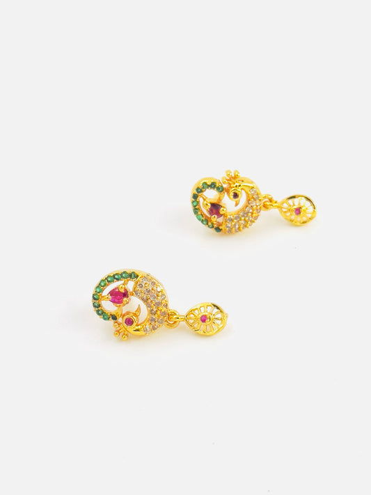 Multicolour  gold plated studs